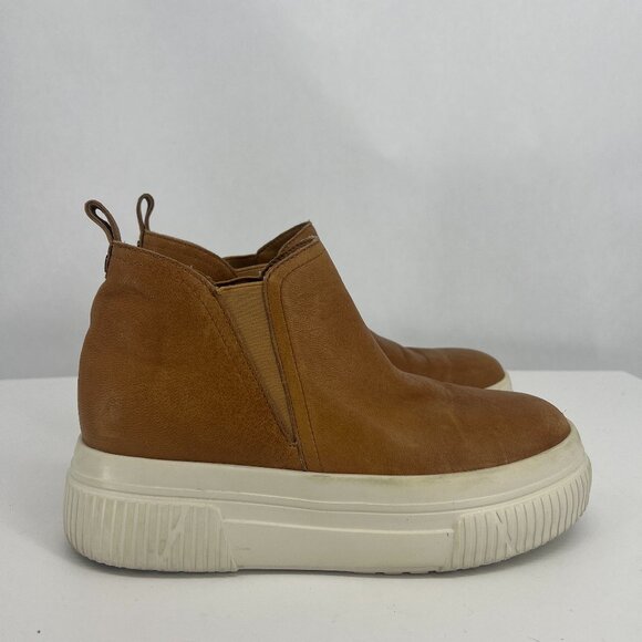 J/Slides NYC Women's Wendie Distressed Leather Platform Booties Slip On Size 8 - Picture 1 of 11